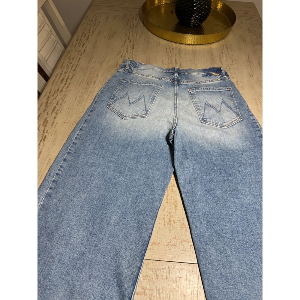 Mother Superior The Half-Pipe Ankle Fray Jeans I Confess Blue Wide Leg Size 31 - Picture 8 of 10